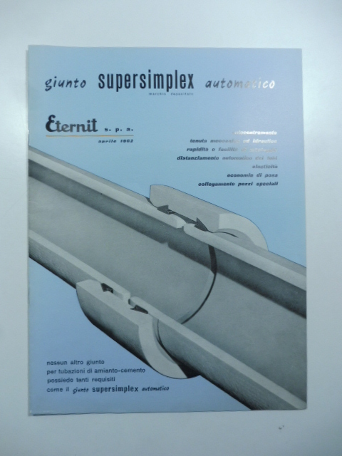 Giunto supersimplex automatico Eternit. Catalogo aprile 1962